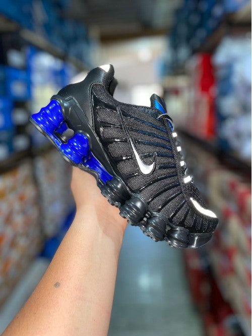 Nike shox preto outlet e azul