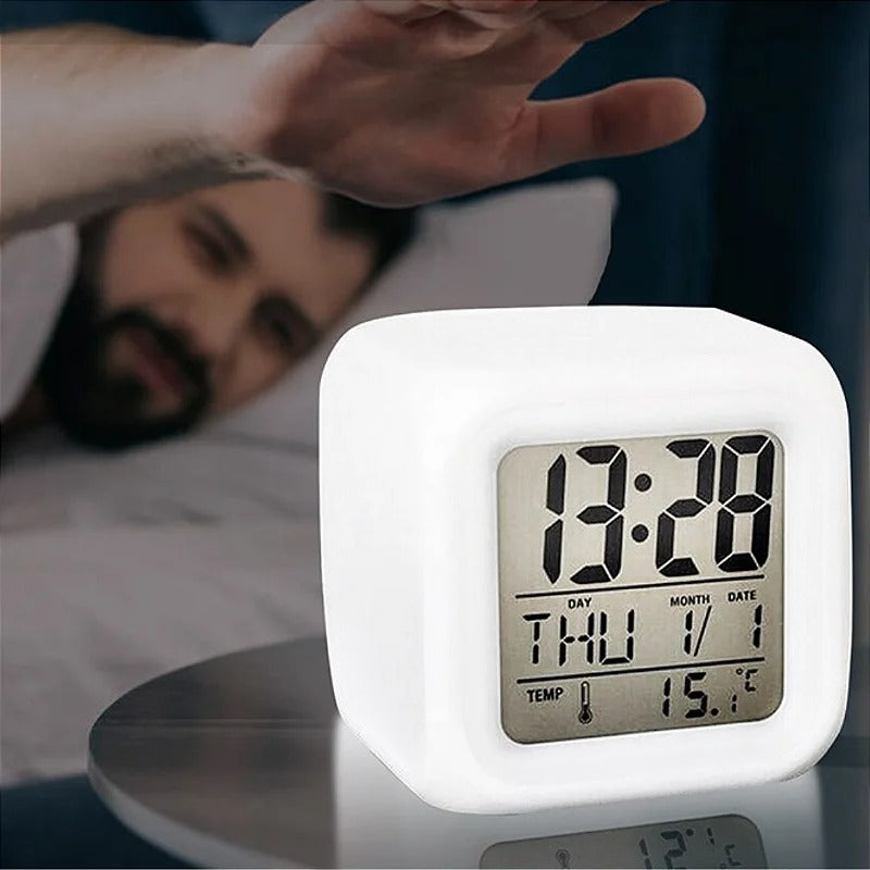 Relógio Cubo Digital Led ido Alarme Despertador