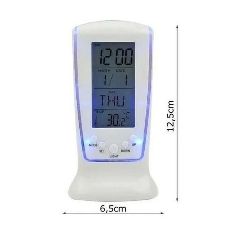 Relógio Digital De Mesa Despertador Calendário Termômetro